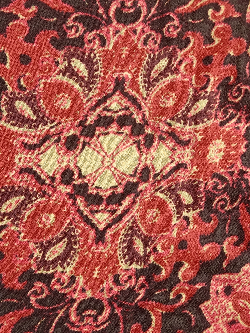 💐NWT Free People At The Shore Skirt Sz 0 Handkerchief Sharkbite Hem Red Paisley - Picture 9 of 16